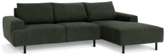 An Image of Habitat Julien Fabric Right Hand Corner Chaise Sofa - Green