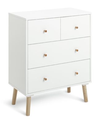 An Image of Habitat Otto 2+2 Drawer Chest - White