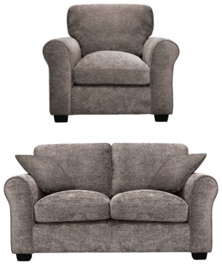 An Image of Argos Home Taylor Fabric Chair & 2 Seater Sofa - Mink