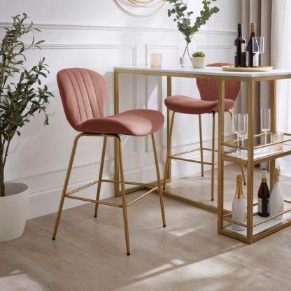 c19319d10f2a90425778593efdddf58cf4cb284747f75dc92cce8b33bafe7dcd.jpg An Image of Lila Counter Height Bar Stool, Velvet Velvet Bottle Green