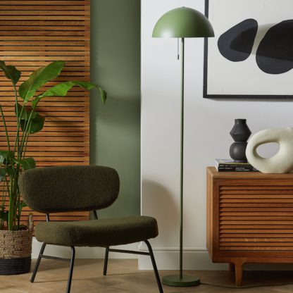 An Image of Habitat Modern Mushroom Floor Lamp - Green