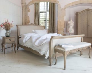 An Image of Camille - King Size - French Bed - Oak and White - Wooden - High Foot-End - 5ft - Willis & Gambier