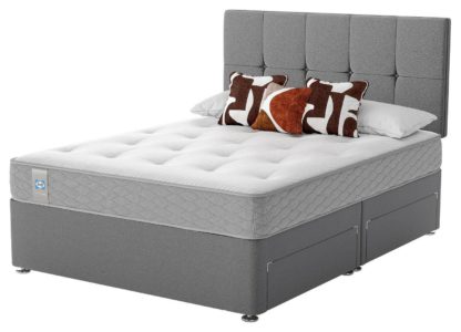 An Image of Sealy Newman Support Double 4 Drawer Divan Bed - Grey