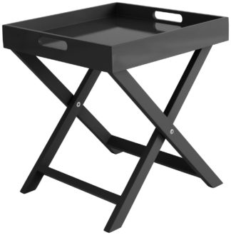 An Image of Habitat Oken Folding Side Table - Black