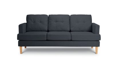 An Image of Habitat Joshua Fabric 3 Seater Sofa - Light Grey