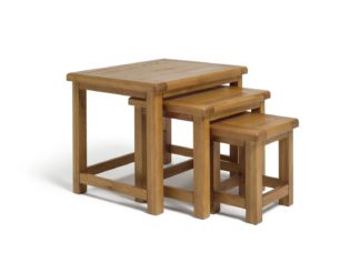 An Image of Habitat Kent Nest of 3 Tables - Oak