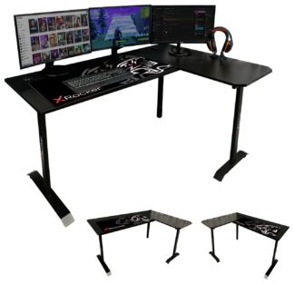 An Image of X Rocker Panther Reversible Corner Desk - Black