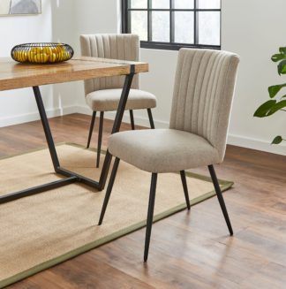 An Image of Taylor Dining Chair, Natural Fabric Natural