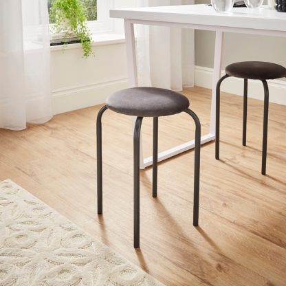 An Image of Verity Stacking Stool, Steel Black