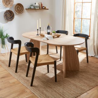 An Image of Effy 6 Seater Oval Dining Table, Natural Wood Effect Natural
