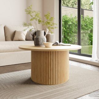 An Image of Amari Round Coffee Table Natural