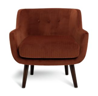 An Image of Habitat Nellie Velvet Chair - Rust Orange