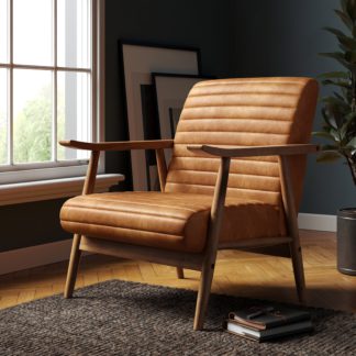 An Image of Quinn Faux Leather Chair Tan Tan