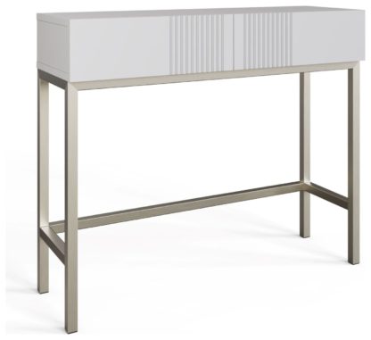 An Image of Frank Olsen Iona 2 Drawer Console Table - White