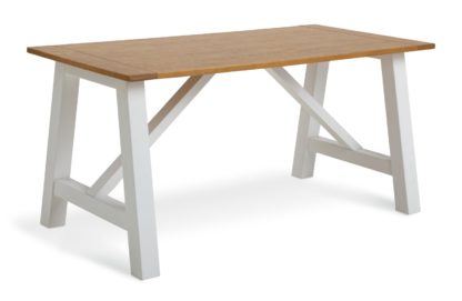 An Image of Habitat Burford Solid Wood 4 Seater Dining Table - White