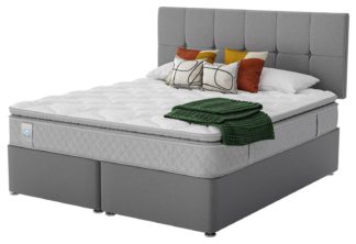 An Image of Sealy Abbot Pillowtop Superking Divan Bed - Grey
