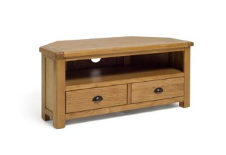 An Image of Habitat Kent 2 Drawer Corner TV Unit - Oak