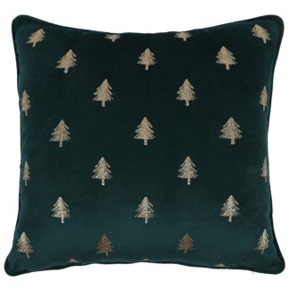 An Image of Gold Embroidery Christmas Tree Cushion - 43x43cm