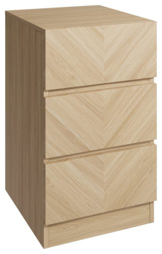 An Image of GFW Catania 3 Drawer Bedside Table - Oak