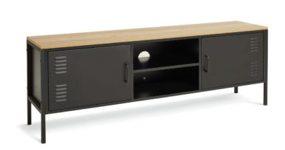 ec79c7ec37a2ea0a3704177e2f3c6cc903ca0490071b6d1ccbb44a66281be17f.jpg An Image of Habitat Stevie 2 Door TV Unit - Black