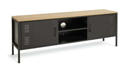 An Image of Habitat Stevie 2 Door TV Unit - Black