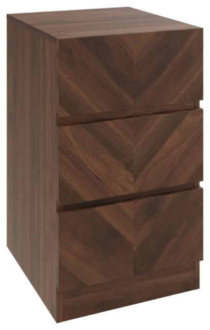 An Image of GFW Catania 3 Drawer Bedside Table - Oak