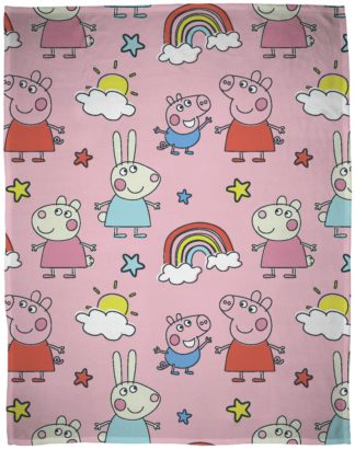 An Image of Peppa Pig Kids Throw - Multicoloured - 150X100cm