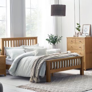 An Image of Mallory - King Size - High Footend Bed - Oak - Wood - 5ft
