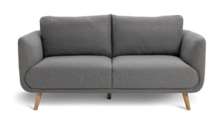 An Image of Habitat Alfie Fabric 3 Seater Sofa - Grey