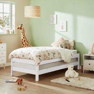 An Image of Habitat Odin Stackable Bed Frame With 2 Kids Mattress -White