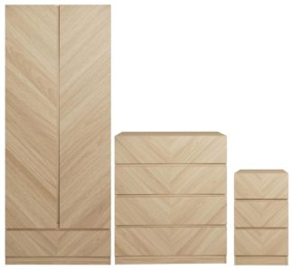 An Image of GFW Catania 3 Piece 2 Door Wardrobe Set - Oak