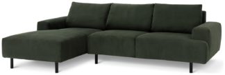 An Image of Habitat Julien Fabric Left Hand Corner Chaise Sofa - Green