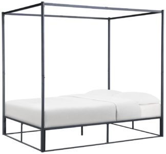 An Image of Birlea Farringdon 4 Poster Double Bed Frame - Black