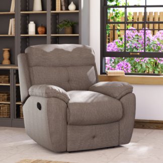 An Image of Abbotsbury Manual Recliner Armchair Honeycomb Chenille Latte