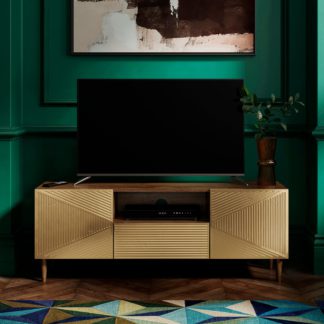 An Image of Imara Wide Mango Wood TV Unit Brown