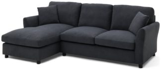An Image of Argos Home Aleeza Fabric Left Hand Corner Sofa - Charcoal