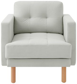 An Image of Habitat Newell Fabric Armchair - Light Grey