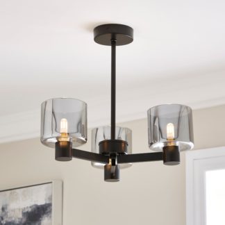 An Image of Erin 3 Light Ceiling Smoked Fitting Black