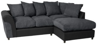 An Image of Argos Home Harry Fabric Right Hand Corner Sofa-Charcoal
