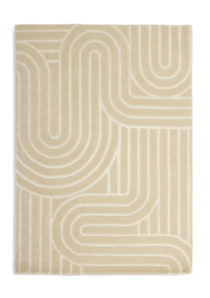 An Image of Habitat Mirage Patterned Carved Rug - Cream - 160x230cm