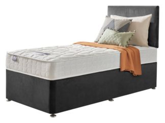 An Image of Silentnight Travis Single Divan Bed - Charcoal