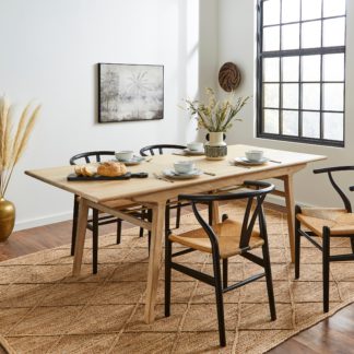 An Image of Laila Rectangular Mango Wood Extendable Dining Table Off-White