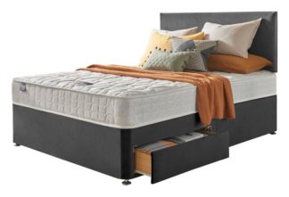 An Image of Silentnight Travis Double 2 Drawer Divan Bed - Charcoal