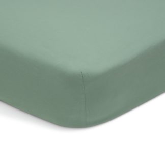 An Image of Habitat Cotton Washed Pistachio Fitted Sheet - Double