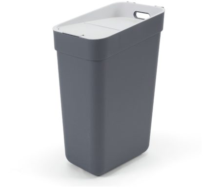 An Image of Curver 30 Litre Plastic Lift Top Recycling Bin - Grey