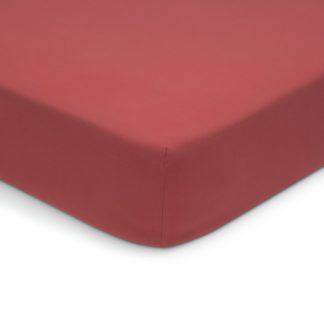 An Image of Habitat Cotton Washed Cinnamon Fitted Sheet - Double