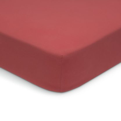 An Image of Habitat Cotton Washed Cinnamon Fitted Sheet - Double