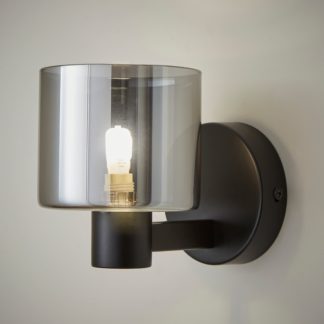 An Image of Erin Smoked Wall Light Black