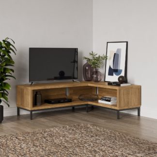 An Image of Fulton Open Corner TV Unit Pine Brown