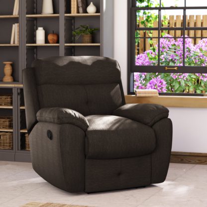 An Image of Abbotsbury Manual Recliner Armchair Honeycomb Chenille Latte